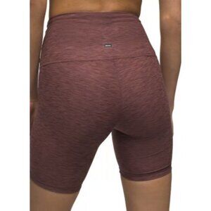 prAna Kimble Short Flannel Heather Womens Medium Yoga Athleisure Bike High Rise